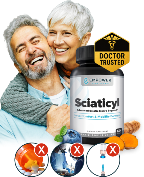 Sciaticyl Bottle and Happy Couple